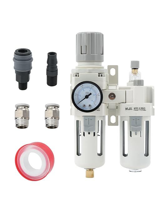 3/8" PT Compressed Air Filter Regulator Lubricator Combo Water/Oil Trap by HNJPC