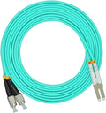 Jeirdus 1Meter 3ft LC to FC Duplex 50/125 10G OM3 Multi-Mode Fiber Optic Cable Jumper Optical Patch Cord LC-FC