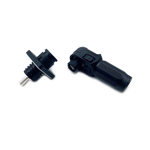 100A Battery Energy Storage Connector, 16mm² High Current Connectors IP67 Waterproof Stud Wiring Power Adapter Quick Plug Terminal Right Angle Plug and Socket (1000V Black)