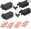 Cabinets Push Latch Cabinet & Furniture Door Catches Cabinet Latch Rebound Self-Locking Device Kitchen Closet Closing Door Catch Closer（4 Pack Black）