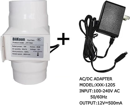 3 Inch Inline Duct Extractor Fan 75Mm 12V Powerful Exhaust Blower Speed - Image 4