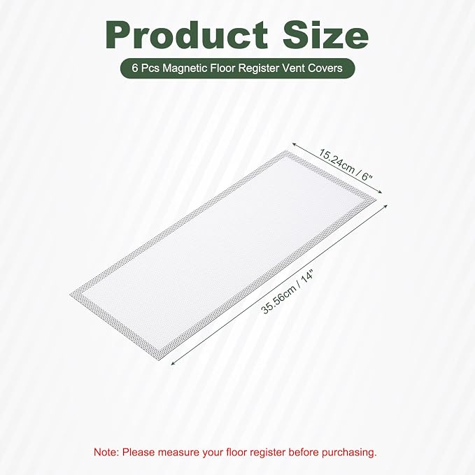 YOKIVE 6 Pcs Magnetic Floor Vent Covers, Floor Register Cover PVC Mesh Air Vent - Image 2