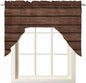 Brown Wooden Board Swag Kitchen Curtains Valance and Tier Set, Vintage Wood by Unknown