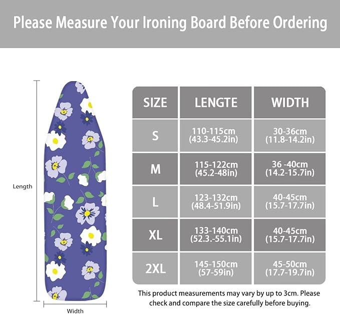 ZCFYGDX Flamingo Palm Leaf Print Ironing Board Covers (15 x 54 in) Hook & Loop Elastic Edge Easy to Install, Scorch Resistant,Lightweight & Breathable Anti-Slip & Wear-Resistant Home Size-XL