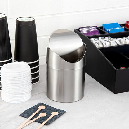 Restaurantware RW Clean 0.4 Gallon Countertop Garbage Can 1 Compact Mini Trash - Image 6