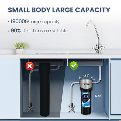 Vortopt Q7 Under Sink Water Filter System, Bad Taste & Odor, Under Counter - Image 5