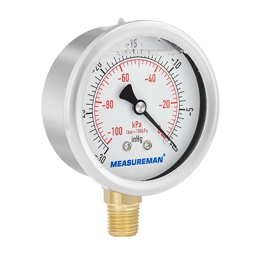 MEASUREMAN 2-1/2" dial, Glycerin Filled, Stainless Steel case, Brass Inside - Image 6