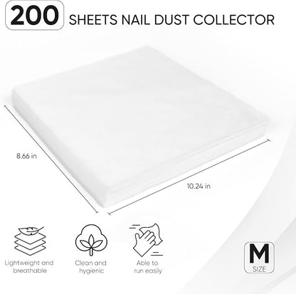 200 Sheets Nail Dust Collector Filter Paper, Disposable Nail Dust Filters - Image 3