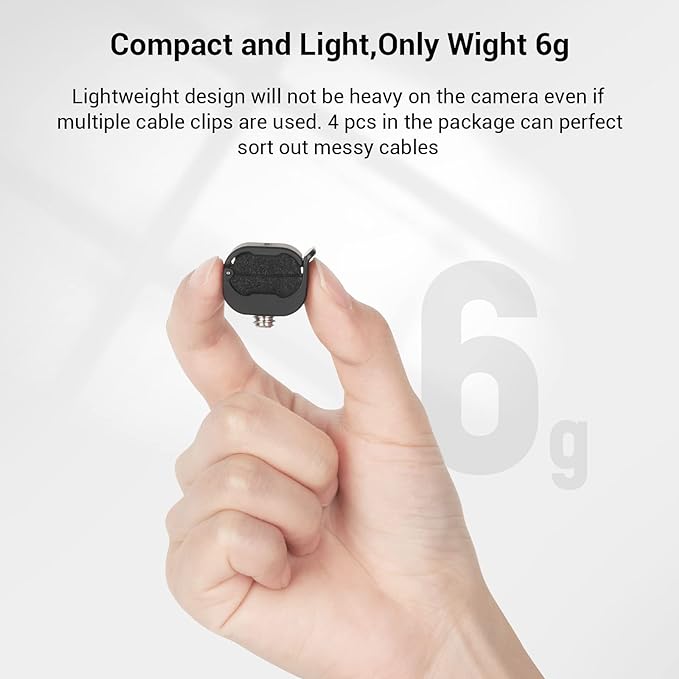 SmallRig Camera Clamp (4 pcs) for HDMI/SDI/Microphone Cable, DSLR Camera Cable Lock Mount Support 2-7mm