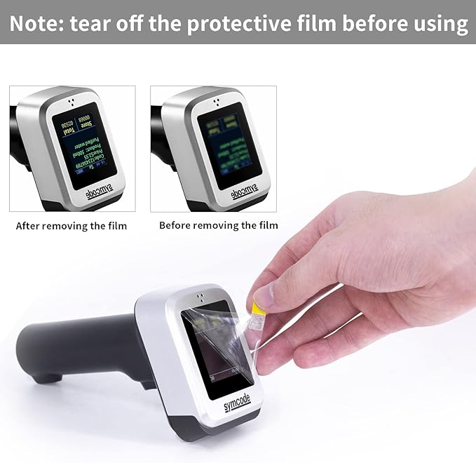 Symcode 2D QR Bluetooth Barcode Scanner with Screen Display with Charging Base,3 in 1 Compatible with Bluetooth & 2.4GHz Wireless & Wired Connection with 1.8 inch TFT Color LCD Screen