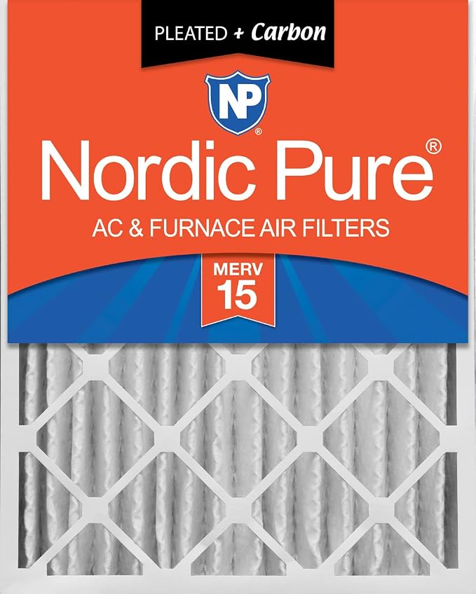 Nordic Pure 16x24x4 Pleated Air Filters MERV 15 Plus Carbon 1 Pack by NordicPure