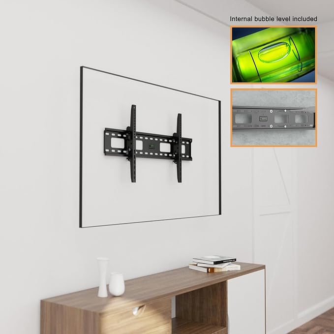 Ultra Slim Tilt TV Wall Mount Bracket for Samsung QM85R-B 85" Class 4K Smart LED Commercial Display - QM85R-B - Low Profile 1.7" from Wall, 12° Tilt Angle, Easy Install