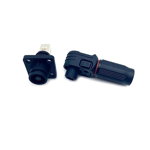 300A 1500V Battery Energy Storage Connector, 70-95mm² High Current Connectors Quick Plug Terminal Black Right Angle Plug and Socket IP67 Waterproof Power Adapter Threaded Wiring