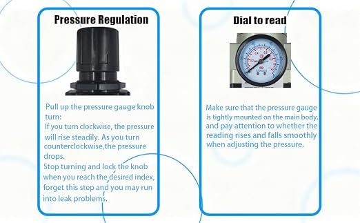 HengMinLingTong 1" NPT Compressed Air Filter Regulator Combo Piggyback - Image 5