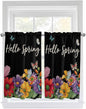 Spring Flowers Kitchen Curtains 54 Inches length, Watercolor Country Colorful by Unknown