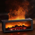 Essential Oil Diffuser, Fireplace Flame Oil Diffuser - Aromatherapy Aroma Humidifier, Upgrade 7 Flame Colors Noiseless 150ml Remote Control - Perfect for Bedroom Home Office (Fireplace Black)