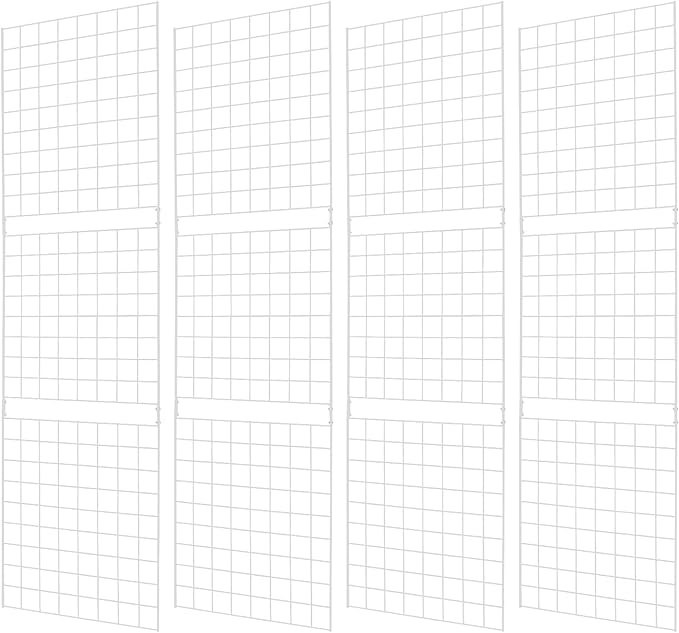 7RiversART Grid Wall Commercial Grade Gridwall Panels – Heavy Duty Grid Panel for Any Retail Display Wall Grid 2' Width x 7' Height, White (Pack of 4) Easily Portable