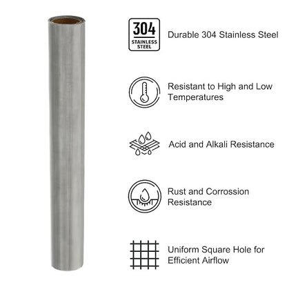 PATIKIL 40" L x 16" W Woven Wire Mesh, 150 Mesh 304 Stainless Steel Air Vent - Image 3