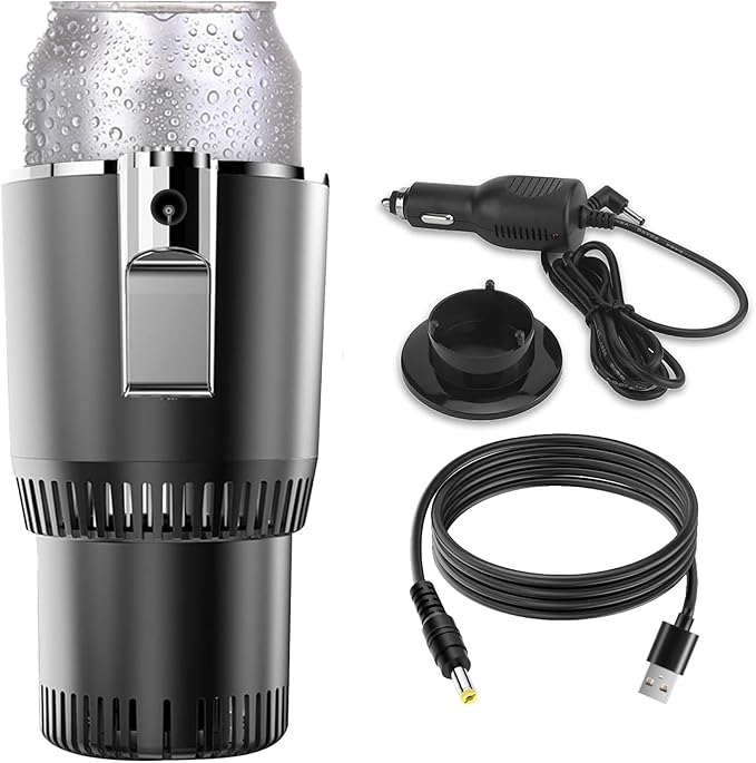 Smart Car Hot and Cold Cup Holder Rapid Heating and Cooling Insulated Electric Beverage Mug for Car Home Office Travel Portable Temperature Control Cup Accessory, Smart Cup for car, Heated Travel Mug