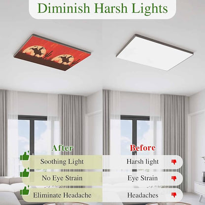 Fluorescent Light Covers for Drop Ceiling Western Cowboys Horse Riding on Red - Image 6