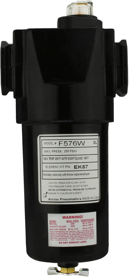 Arrow Pneumatic 3/4" Compressed Air Inline Coalescing Oil Removing Filter MADE - Image 2