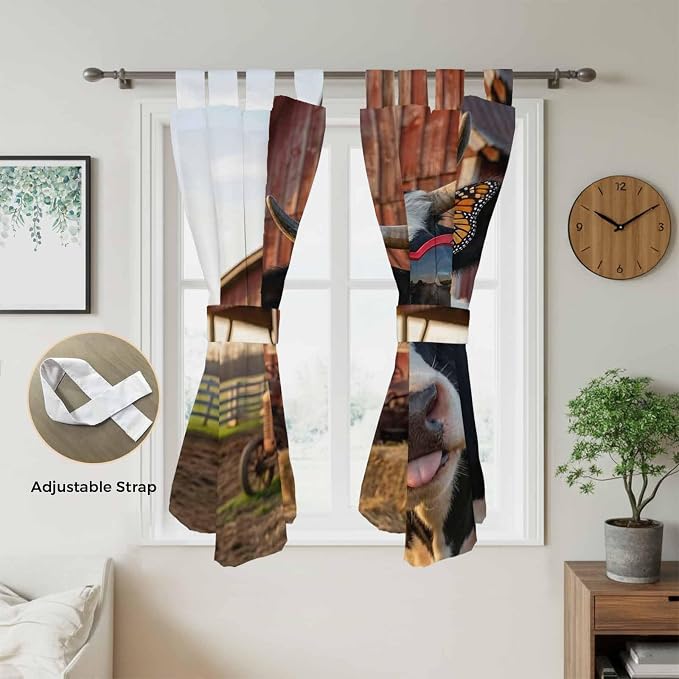 Farm Cows Living Room Curtains 84 Inch Length, Window Curtains Tab Top - Image 5