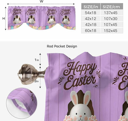 Purple Easter Tie Up Valance Curtains - Image 6
