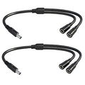 1.3FT 5.5mmx2.5mm 14AWG 12V/24V DC Power Splitter 1Male to 2Female High Power 5525 Connector for Solar Panel, Energy Storage Power Supply, Outdoor Power Supply, LED Strip Light 2pcs