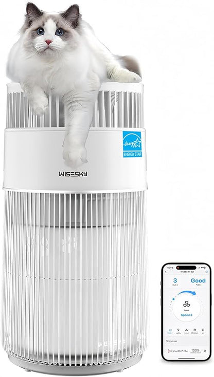 WiseSky Pet Air Purifier, 3-in-1 HEPA Filter by WISESKY