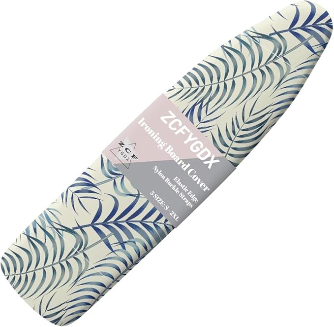 ZCFYGDX Easy Installation 17 x 49 Ironing Board Covers - Hawaiian Palm Leaf Print Elastic Edge & Nylon Buckle Straps Fasteners, Suitable for Most Iron Board, Stain Resistant Protective Cover