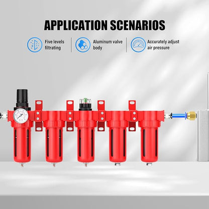 1/2" NPT Industrial Grade 5 Stage Aluminum Air Drying System, Double Coalescing - Image 7