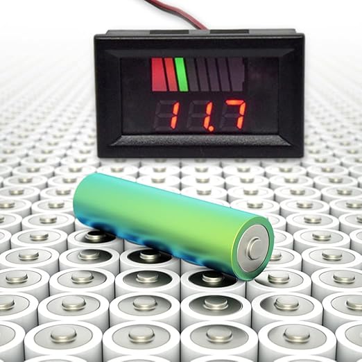 Battery Charge Level Indicator Car Battery Capacity Meter Tester Checker 12V-60V Red Motorcycle Checker Auto Tester Fuel Gauge Indicator