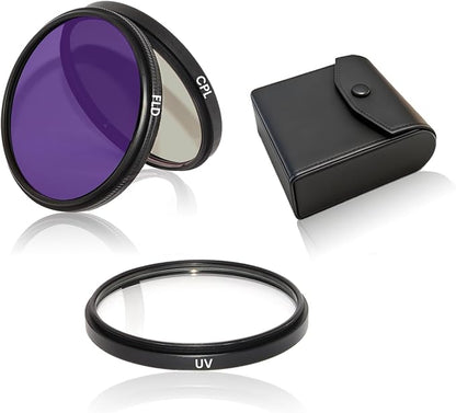 3 Piece UV-CPL-FLD Camera Filters Set, 72mm Multi-Coated Universal Lens Filter by WOKYO
