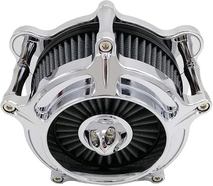 Harley Air Cleaner Turbine Intake Chrome Filter Kit Cnc Cut - Image 2