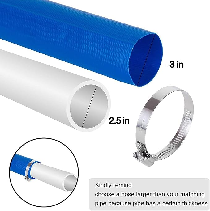 3” Diameter x 100' Blue Backwash Hose - Image 2