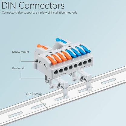 6pcs DIN Rail Terminal Blocks, DIY Splicing Wire Connectors - Image 3