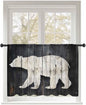 Sheer Curtains 54 Inch Length, Rustic Counrty Vintage Wood Grain Privacy Voile by Unknown