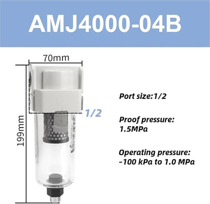 1pc Vacuum Water Droplet Separator Vacuum Pipeline Filter Negative Pressure - Image 2