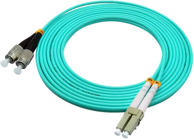Jeirdus 20Meters 65ft LC to FC Duplex 50/125 10G OM3 Multi-Mode Fiber Optic Cable Jumper Optical Patch Cord LC-FC