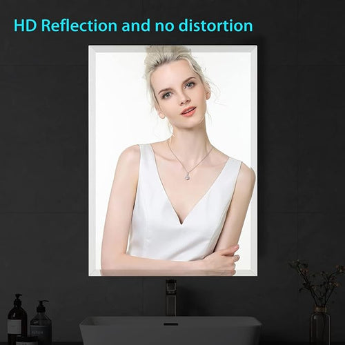 30x30 Inch Bathroom Mirror Frameless Beveled Edge Rectangle Wall Mirror Explosion Proof and Shatterproof Bathroom Vanity Mirror Wall Mounted Hang Firmly (Horizontal or Vertical)