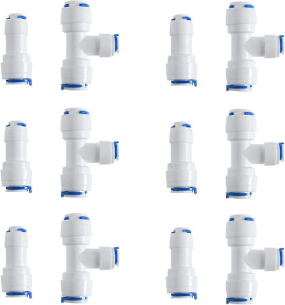 3/8-inch x 1/4-inch 6 pcs T and 6 pcs I Tube Quick Push in Connector by JBTOZIUY