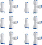3/8-inch x 1/4-inch 6 pcs T and 6 pcs I Tube Quick Push in Connector by JBTOZIUY