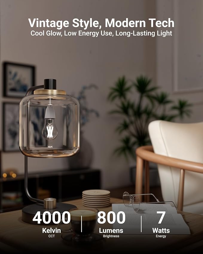 Sunco 16 Pack A15 Light Bulb LED, Edison Style Bulb, Dimmable Vintage Filament Lighting, 800 LM, 7W (60W Equivalent), 4000K Cool White, E26 Medium Base, Wet Rated UL