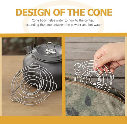 Cabilock Foldable Stainless Steel Coffee Filter Dripper Portable Cone Funnel - Image 5