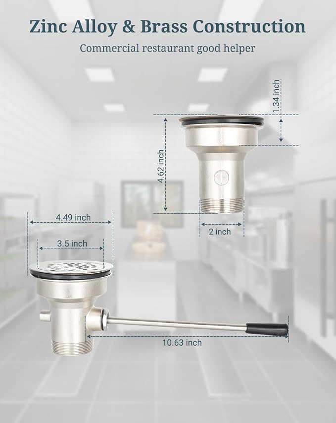 3-1/2 Inch Commercial Sink Drain - Image 5