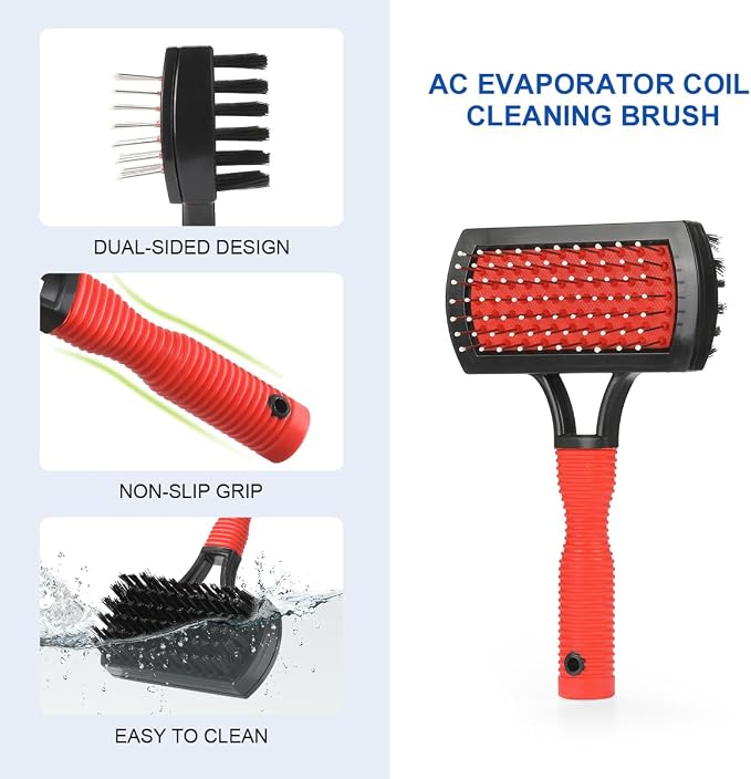 LANMU Air Conditioner Evaporator Coil Cleaning Brush AC Condenser Coil Fin Comb - Image 2