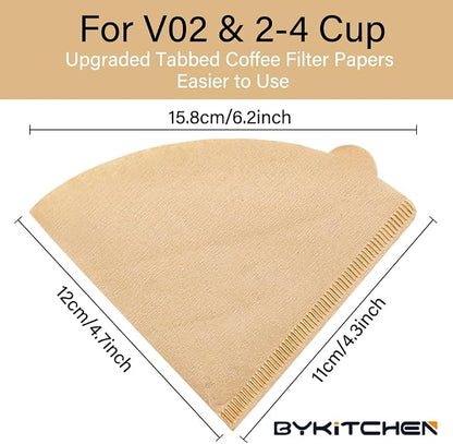 BYKITCHEN Size 02 Cone Coffee Filters, Disposable Paper Coffee Filters - Image 2