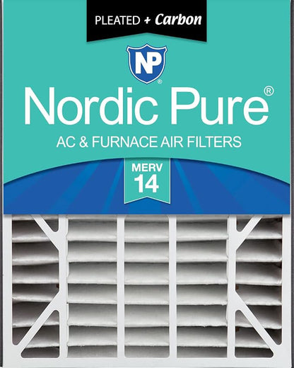 Nordic Pure 20x25x5 Air Bear AC Filter Replacement MERV 14 Plus Carbon 1 Pack by NordicPure