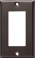 ENERLITES Decorator Switch Metal Wall Plate, Stainless Steel Outlet Cover, Corrosion Resistant, Standard Size 1-Gang 4.50" x 2.76", Stainless Steel 201, 7731-BBK, Brushed Black