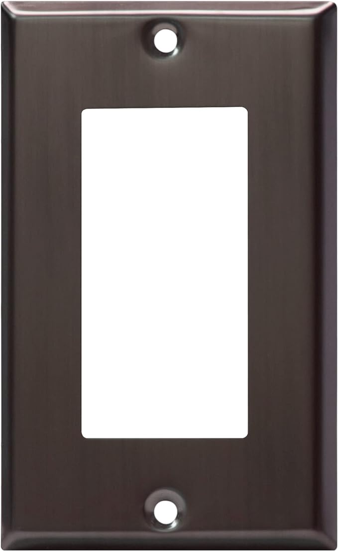 ENERLITES Decorator Switch Metal Wall Plate, Stainless Steel Outlet Cover, Corrosion Resistant, Standard Size 1-Gang 4.50" x 2.76", Stainless Steel 201, 7731-BBK, Brushed Black